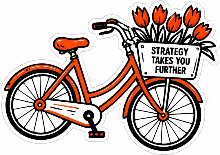 Strategy takes you further — Dutch bicycle with tulips